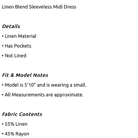 LAST TWO! 155 💕 Umgee Linen Sleeveless Blue Midi Dress - Picture 5 of 5